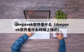 deepseek软件是什么（deepseek软件是什么时候上线的）