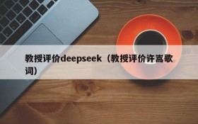 教授评价deepseek（教授评价许嵩歌词）