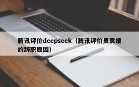 腾讯评价deepseek（腾讯评价员袁媛的辞职原因）