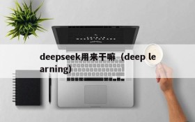 deepseek用来干嘛（deep learning）
