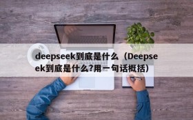 deepseek到底是什么(Deepseek到底是什么?用一句话概括)