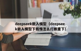 deepseek嵌入模型（deepseek嵌入模型下载慢怎么打断重下）