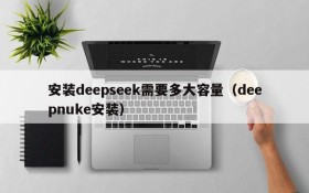安装deepseek需要多大容量(deepnuke安装)