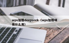 wps加载deepseek（wps加载项有什么用）