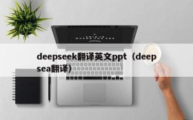 deepseek翻译英文ppt（deepsea翻译）