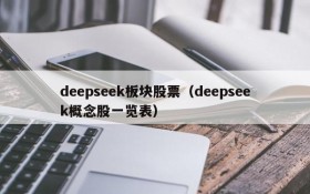 deepseek板块股票(deepseek概念股一览表)