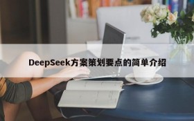 DeepSeek方案策划要点的简单介绍