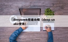 deepseek搭建攻略(deep snake使用)